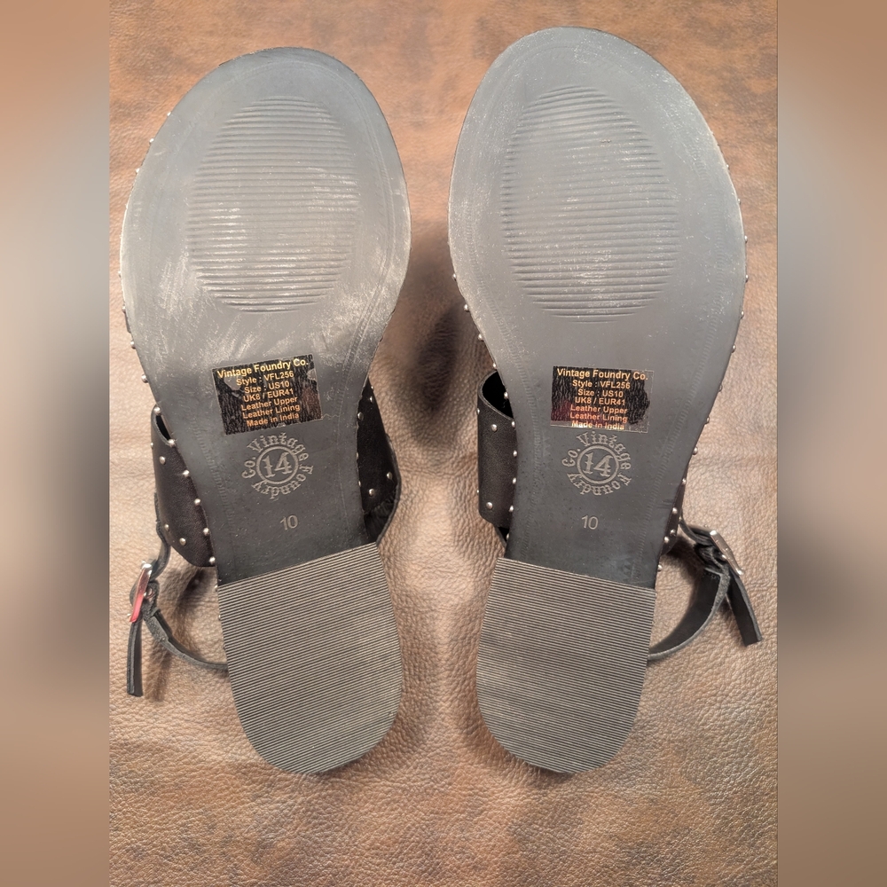 Vintage Foundry Co Linda Leather Studded Slingback Sandal Size 10 NIB - Picture 6 of 9